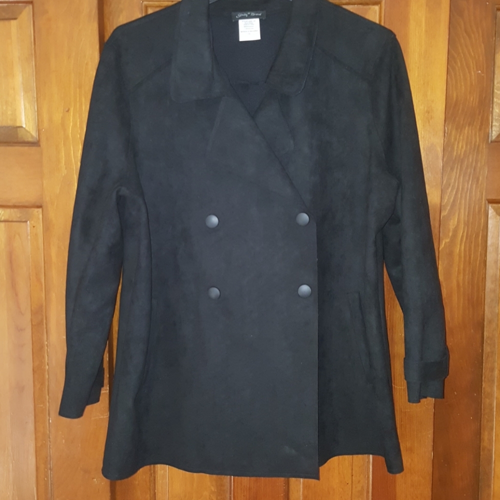 Suede like black jacket blazer 1x